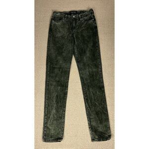Lucky brand Size 2/26‎ Forest Green velvety look Jeans Brooke Leggings